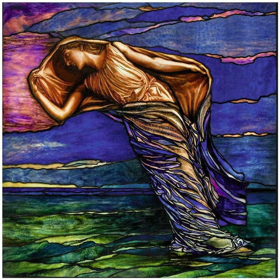 Art Nouveau-style Ocean Mermaid Ceramic Tile: Art Nouveau-style ceramic art tile, OceanÂ MermaidÂ by G. Croegaert. 6" X 6".Â