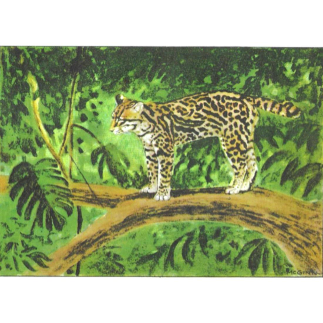 1920's Ocelot Color Lithograph Print: Ocelot, color lithograph from a 1926 edition of The Nature Library, Animals,Â by Ernest Thompson Seton, arranged by Robert M McCurdy for Doubleday, Doran & Company. Original artwork by McGinn. 5" X