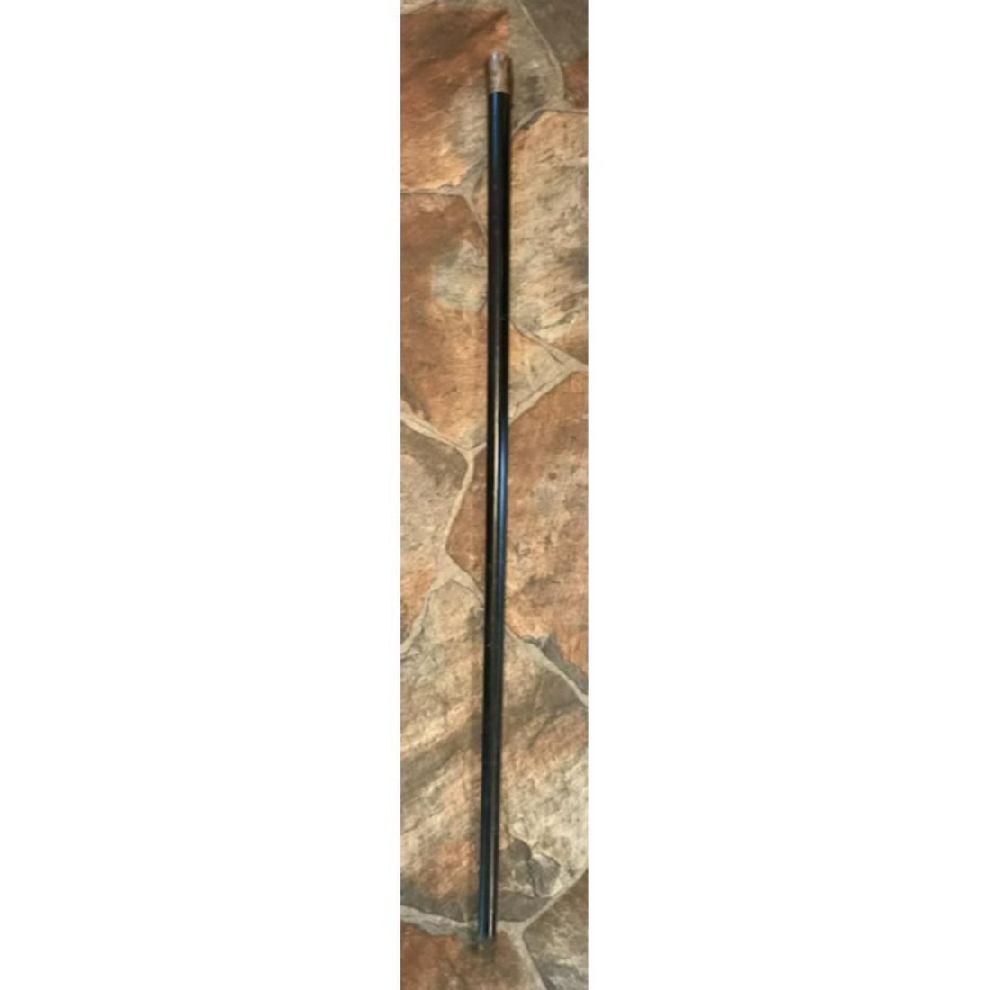 Early 1900's English Edwardian Sterling Monogrammed: Early 1900's Edwardian periodÂ English walking stick, cane, with thin sterling silver ( English hallmarks )Â monogrammed tip. 35 1/2" L X 1 1/8 D. **** silver tip is very thin, with lots of dentin