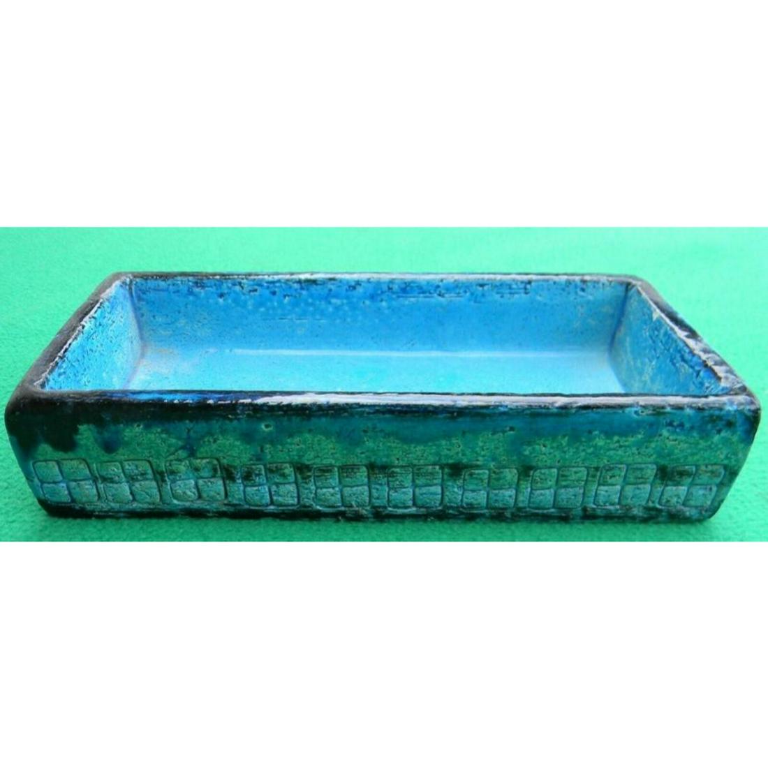 Mid-Century Modern Italian, Rimini Blue Aldo Londi: Mid-Century Modern, Italian ceramic, Rimini Blue,Â Aldo LondiÂ -Â BitossiÂ - RaymorÂ desk tray, box. On bottom stamped "1583 Italy" & the original sticker reading, " Modern In The Tradition