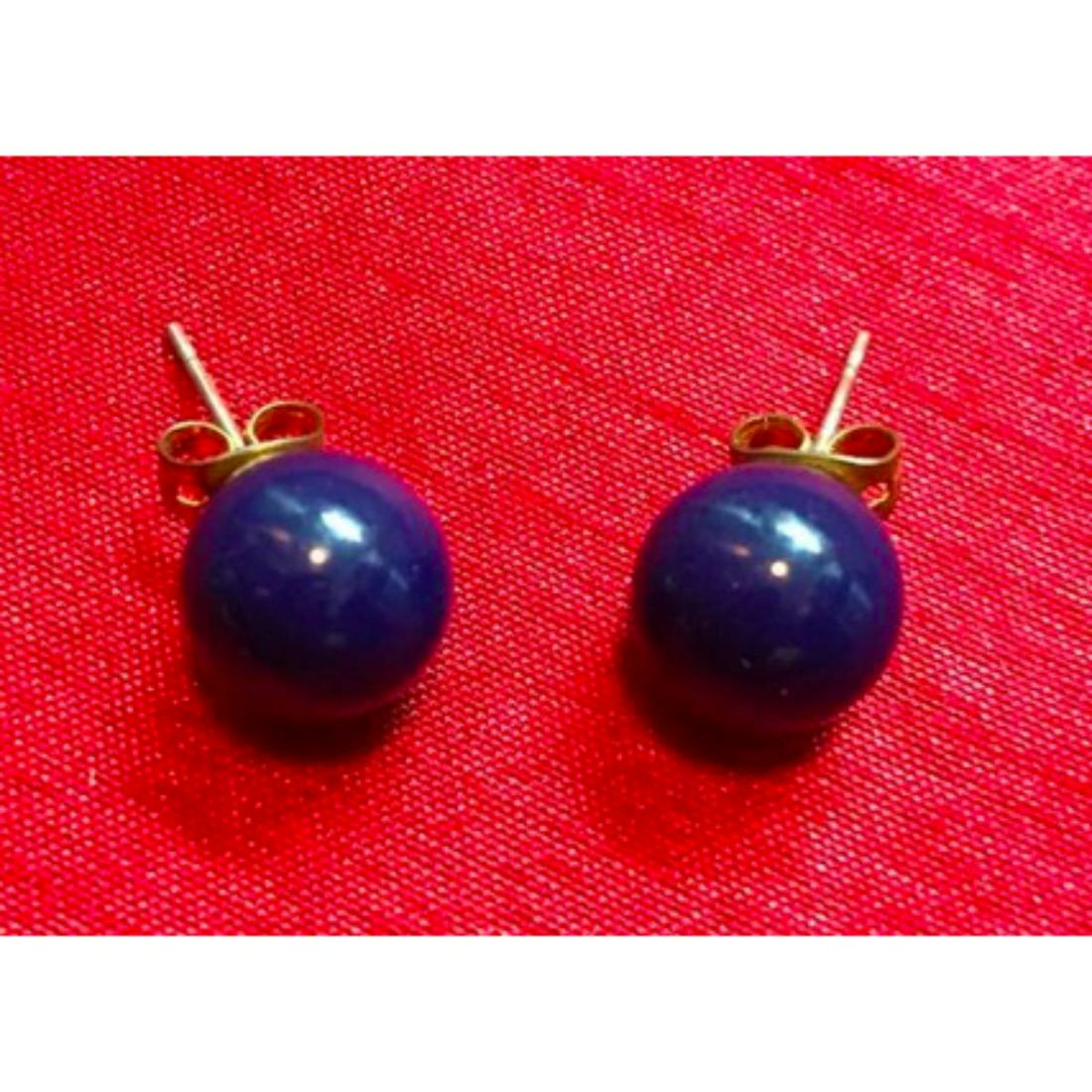 10mm Vintage Lapis Lazuli Post Earrings: 10mm Vintage blue Lapis Lazuli post earrings.Â