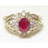 1.10ct Oval Red Ruby & Diamond 14K Gold Estate Ring