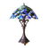Blue Floral Tiffany-style Art Glass Table Lamp - 2