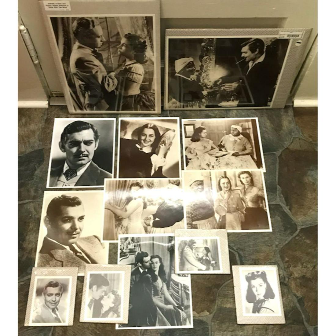 Collection of Gone With The Wind Movie Photo Prints: Collection of 13 Gone With The Wind movie photo prints, sepia-tone & black & white in various sizes, for collage, home theater, restaurant, including 2 - 11" X 14" photo prints on card stock, 5 sepia