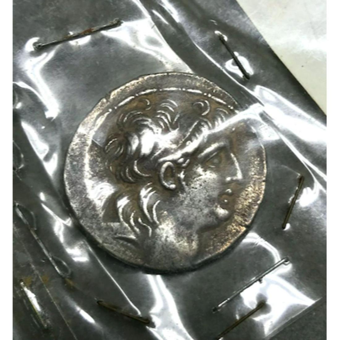 Ancient Greece, Syria, 129-139 B.C. Antiochus VII AR: Ancient Syria, Antiochus VII silver tetradrachm coin. 129-139 B.C. SELEUCID KINGDOM. Antiochus VII Euergetes ( Sidetes ) (138-129 BC). AR tetradrachm. Posthumous issue of Cappadocian Kingdom, Class X.