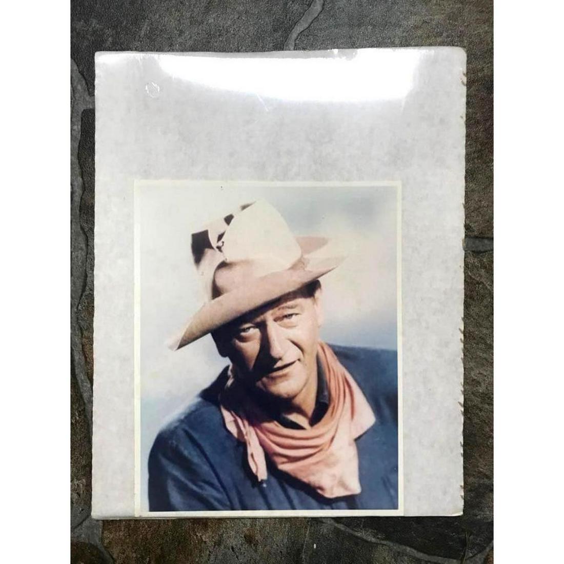 Vintage Colorized Photo of John Wayne, Western Movie: Vintage 20thc colorized photo, movie still of Western movie star, actor, John Wayne. 8" X 10" in shrink-wrapped protective packaging.