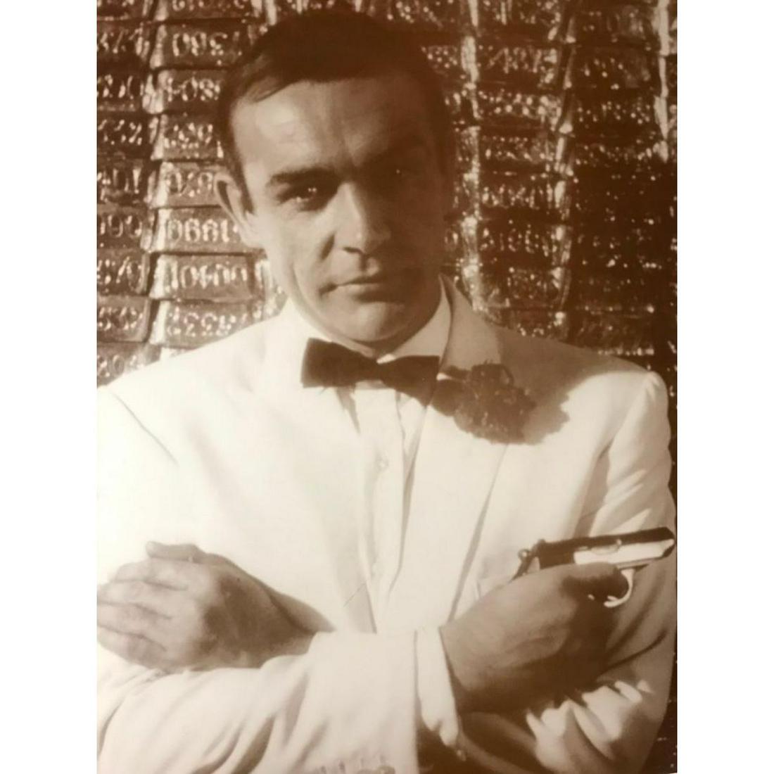 James Bond, Sean Connery Sepia Photo Print: James Bond, Sean Connery sepia-tone photo print on heavy card stock, created in the early 1990's for The American Heritage Galleries. 8" X 10" in original packaging.