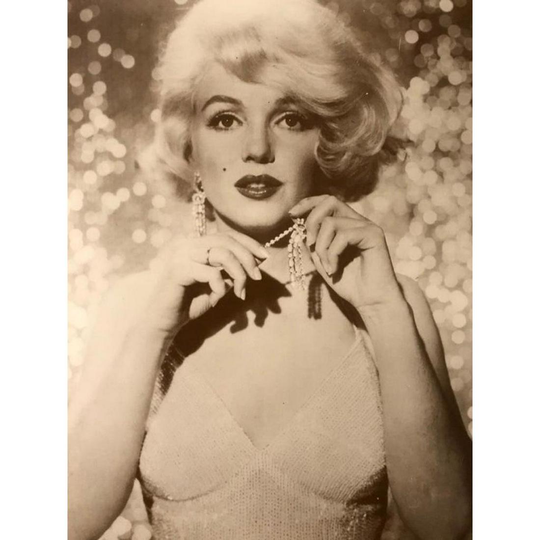 Marilyn Monroe Sepia Tone Photo Print: Marilyn Monroe sepia-tone photo print, on heavy cardstock, created for The American Heritage Galleries in the early 1990's. 11" X 14". With original packaging.