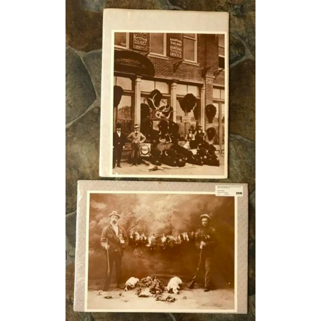 Hunt Club, Quail Hunters, Buffalo Sepia Tone Photo: Sepia-tone photo prints on heavy card stock, created in the early 1990's for The American Heritage Gallery. Hunting, hunt club subjects - Quail Hunters with English Pointer & English Setter c. 1895 - 