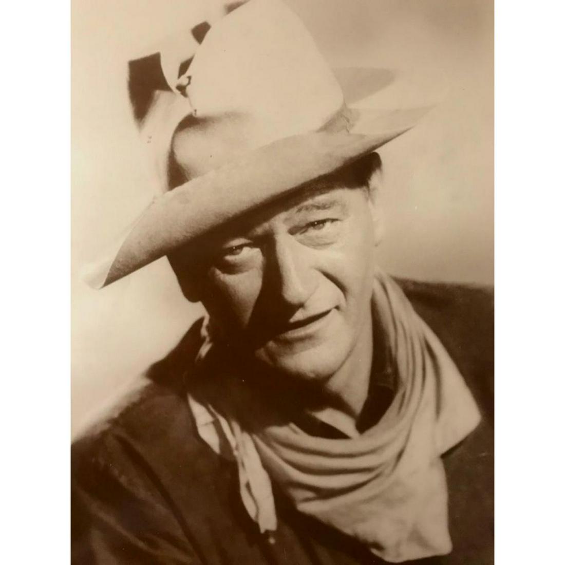 John Wayne Western Sepia Tone Photo Print: John Wayne Western sepia-tone photo print, on heavy cardstock, created for The American Heritage Galleries in the early 1990's. Comes with original packaging. 11" X 14".