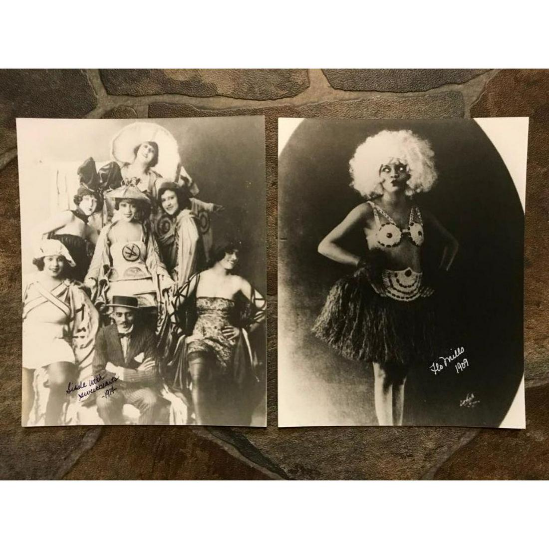 African American History, Early 1900's Performers Photo: African American History black & white photo prints, created in the early 1990's on photo paper. Early stage performers - Florence Flo Mills, 1909 & Sissle with Sweethearts c. 1914. Both 8" X 10". * B