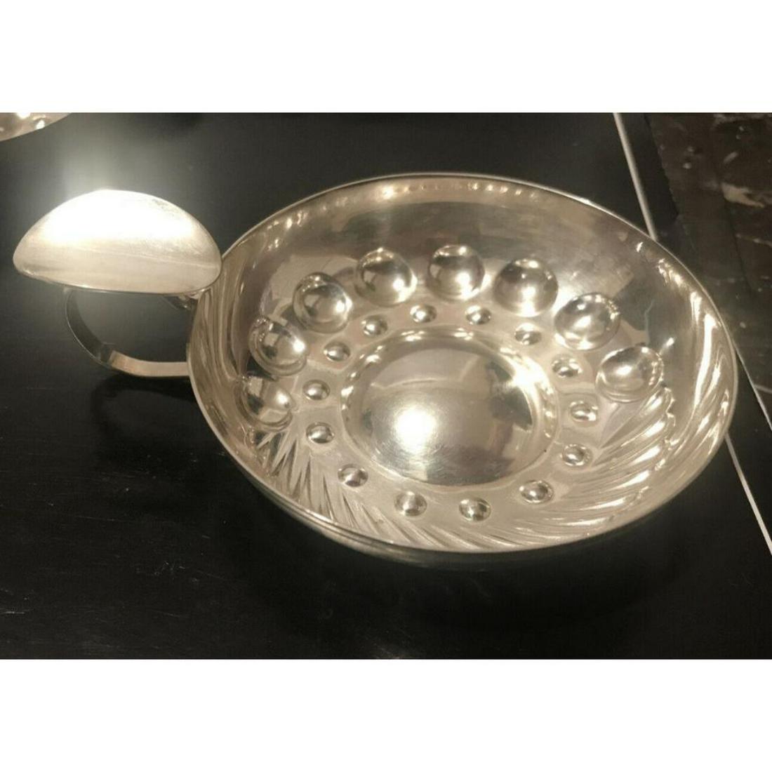 CHRISTOFLE Tastevin Wine Tasting Sommelier Cup: CHRISTOFLE France, Vintage Silver-plate tastevin, Wine Taster for Sommeliers. Stamped CHRISTOFLE. 3 1/2" D.