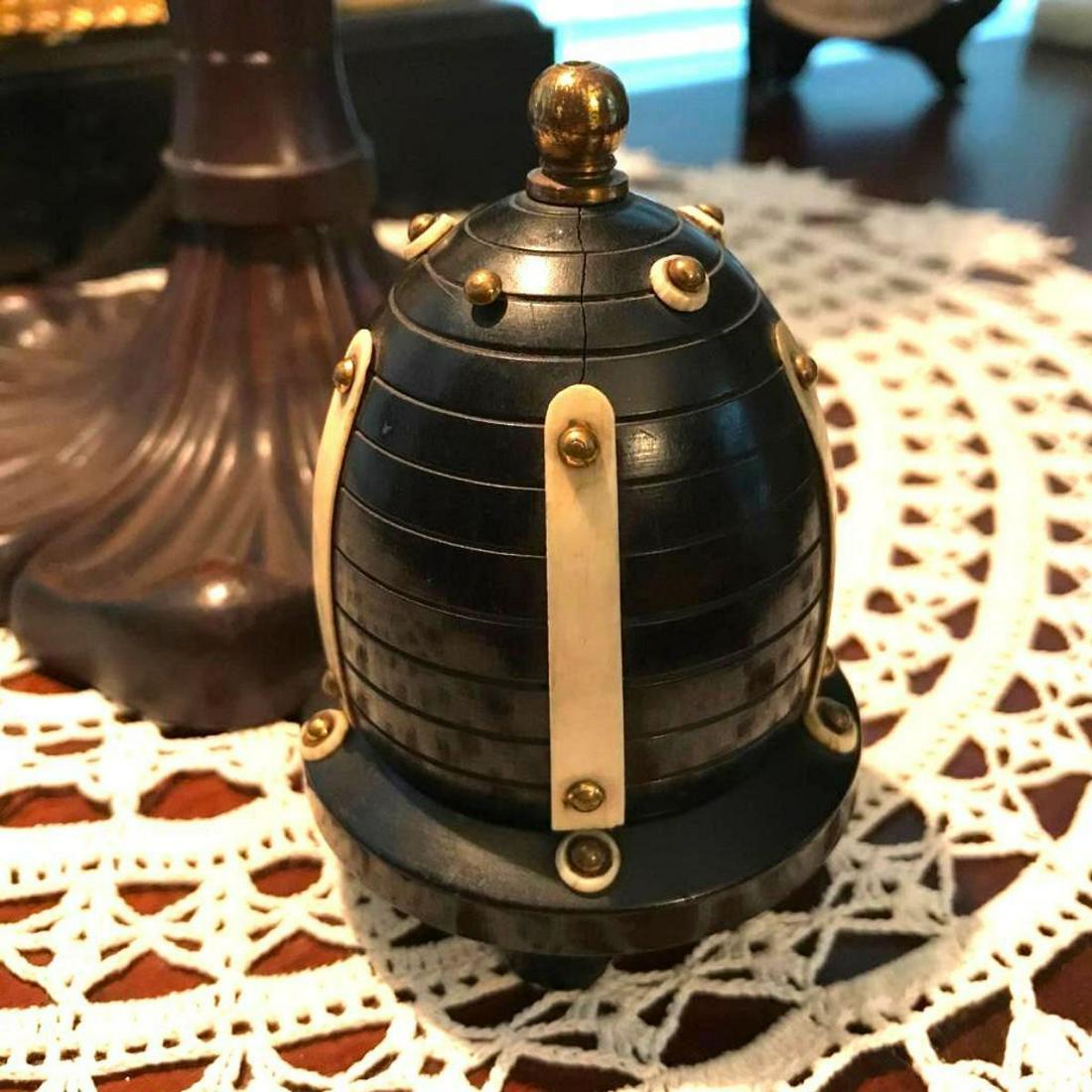 Rare 19thc Gutta Percha, Ivory & Brass Domed Parlor (1 of 6)