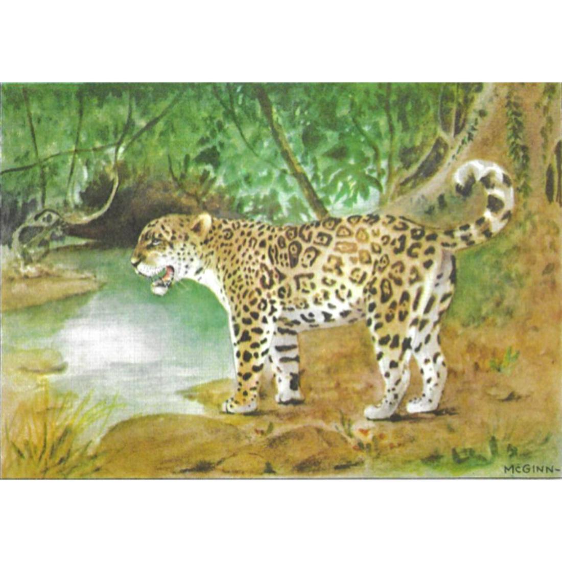 1920's Jaguar, Color Lithograph Print (1 of 2)