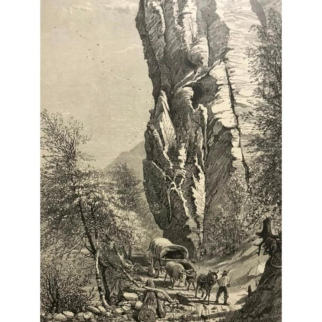19thc Lover's Leap North Carolina Wood Engraving (1 of 2)