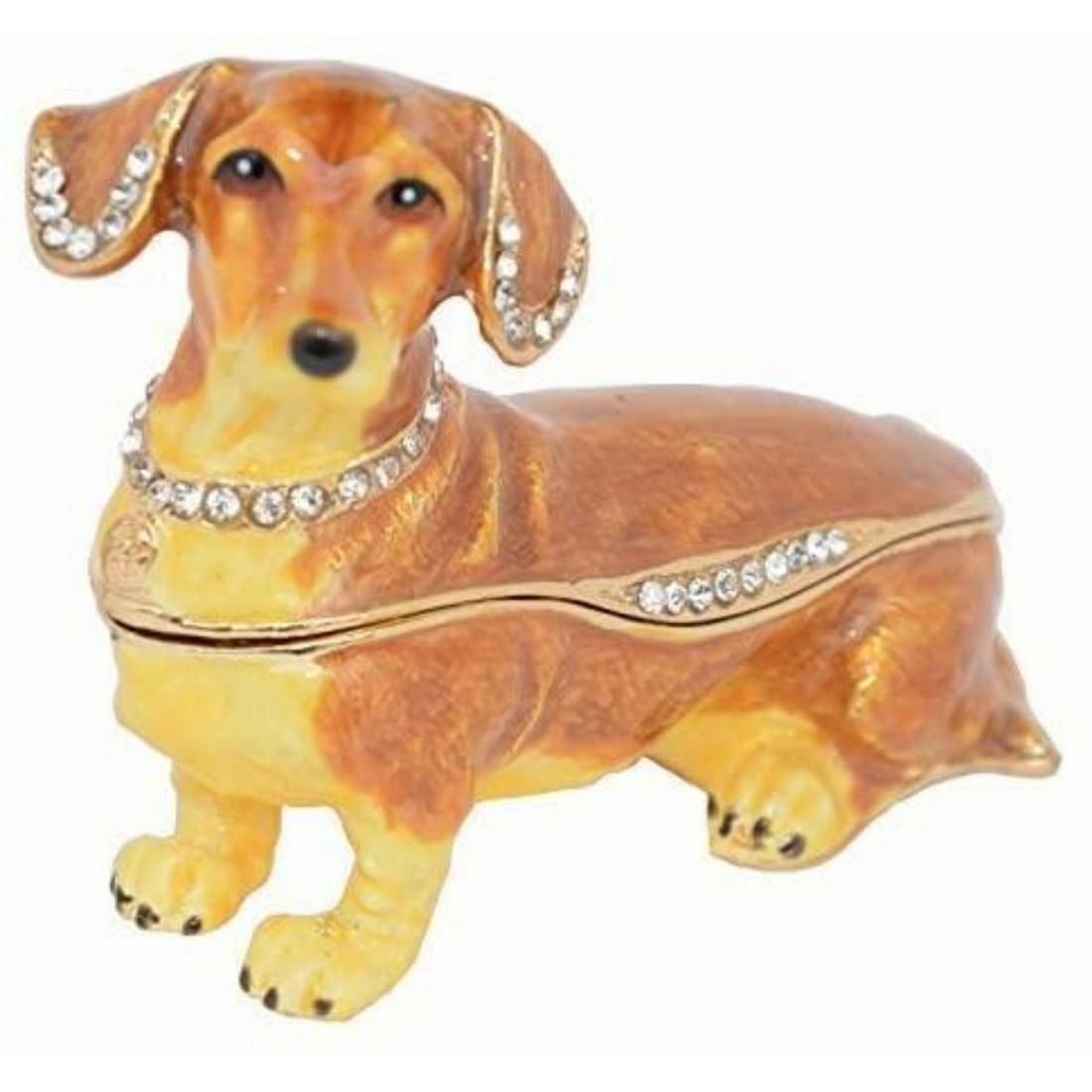 Adorable Little Dachshund Dog Trinket Jewel Box (1 of 3)