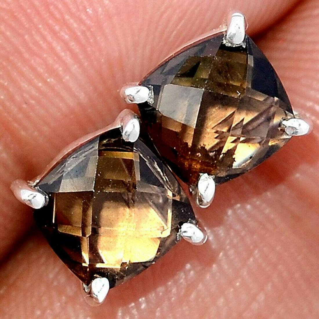 Brazilian Smoky Topaz & Sterling Silver Earrings (1 of 3)