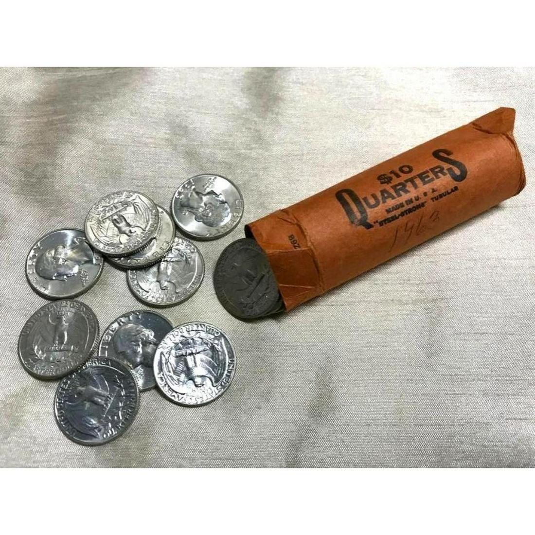 $10 Bankroll of 1963 D Uncirculated Quarters (1 of 6)