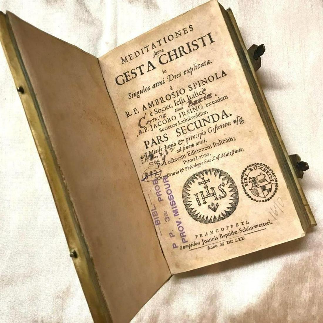 17thc Vellum Bound Latin Book, Meditationes Gesta (1 of 5)