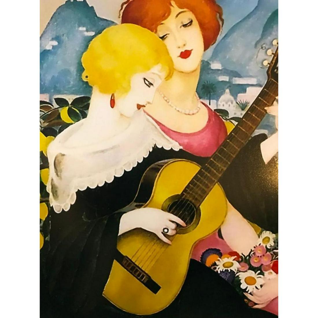 After Gerda Wegener, Woman Playing Guitar Reproduction: After Gerda Wegener, Art Nouveau "Air de Capri", Woman Playing the Guitar, 1923. Reproduction digital print on photo paper. 8" X 10".