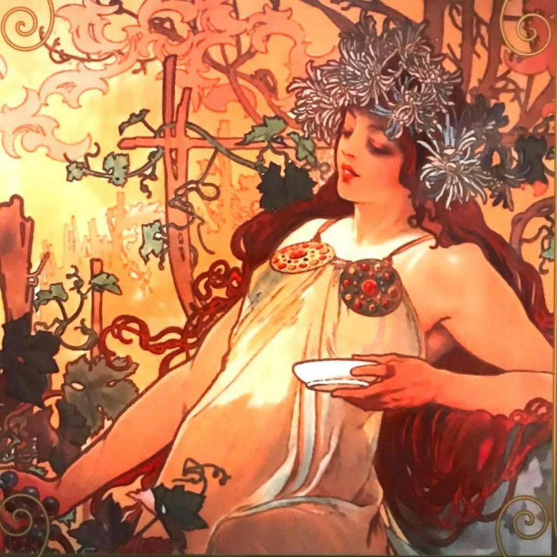 After Mucha, Art Nouveau Style Ceramic Art Tile (1 of 3)