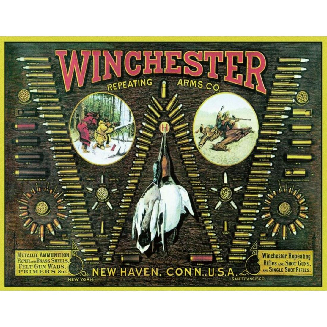 Winchester Bullet Board Metal Pub Bar Sign (1 of 1)