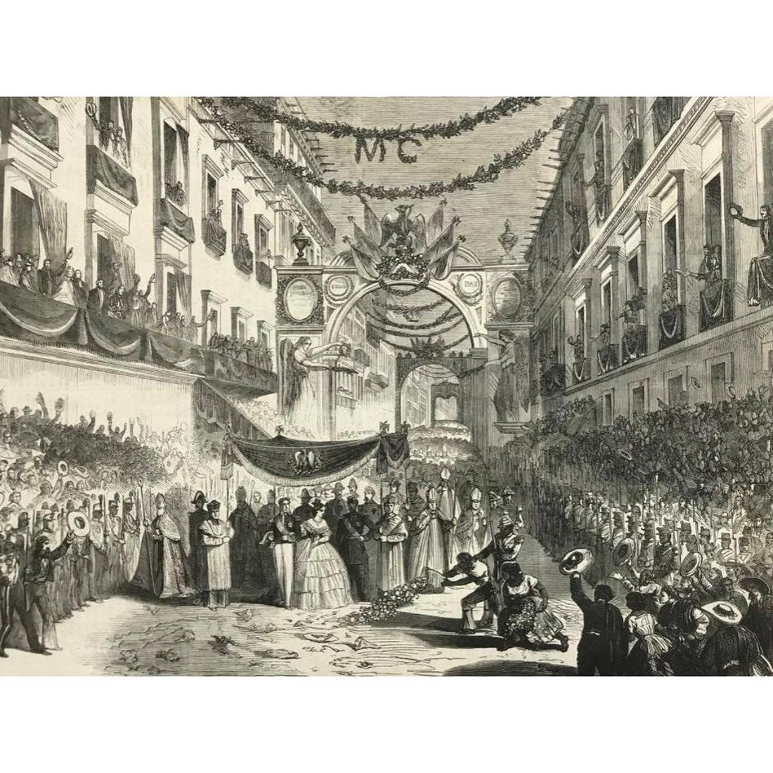 19thc Wood Engraving, Mexican Emperor Maximilian, (1 of 2)