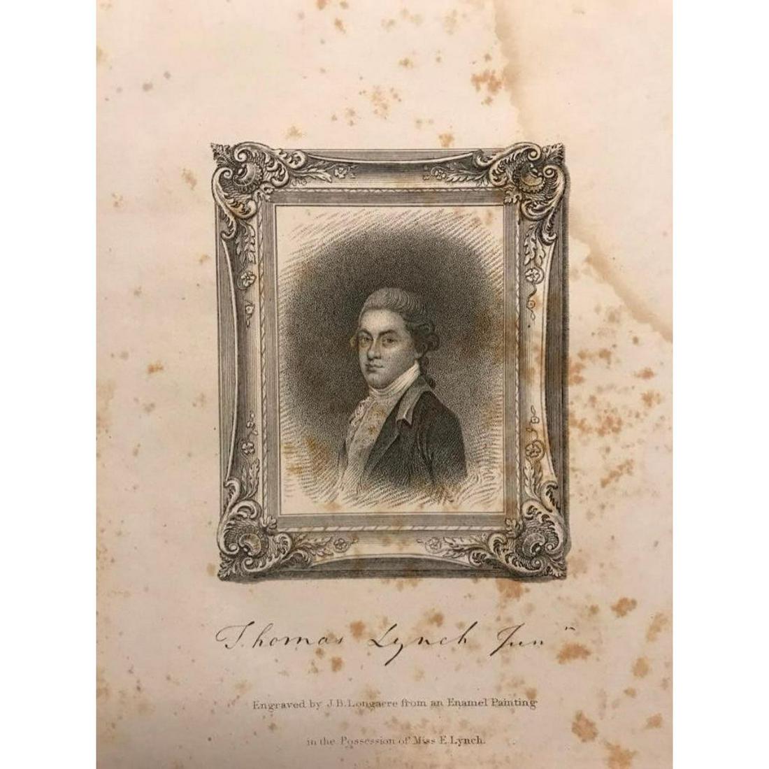 19thc Longacre Engraving, Thomas Lynch Jr., Declaration (1 of 3)