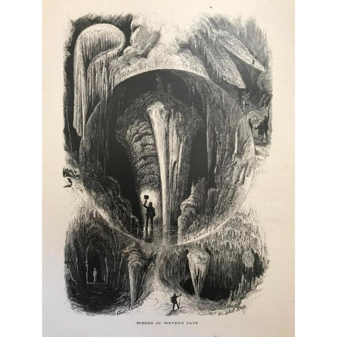 19thc Engraving, Cave, Cavern, Virginia (1 of 2)