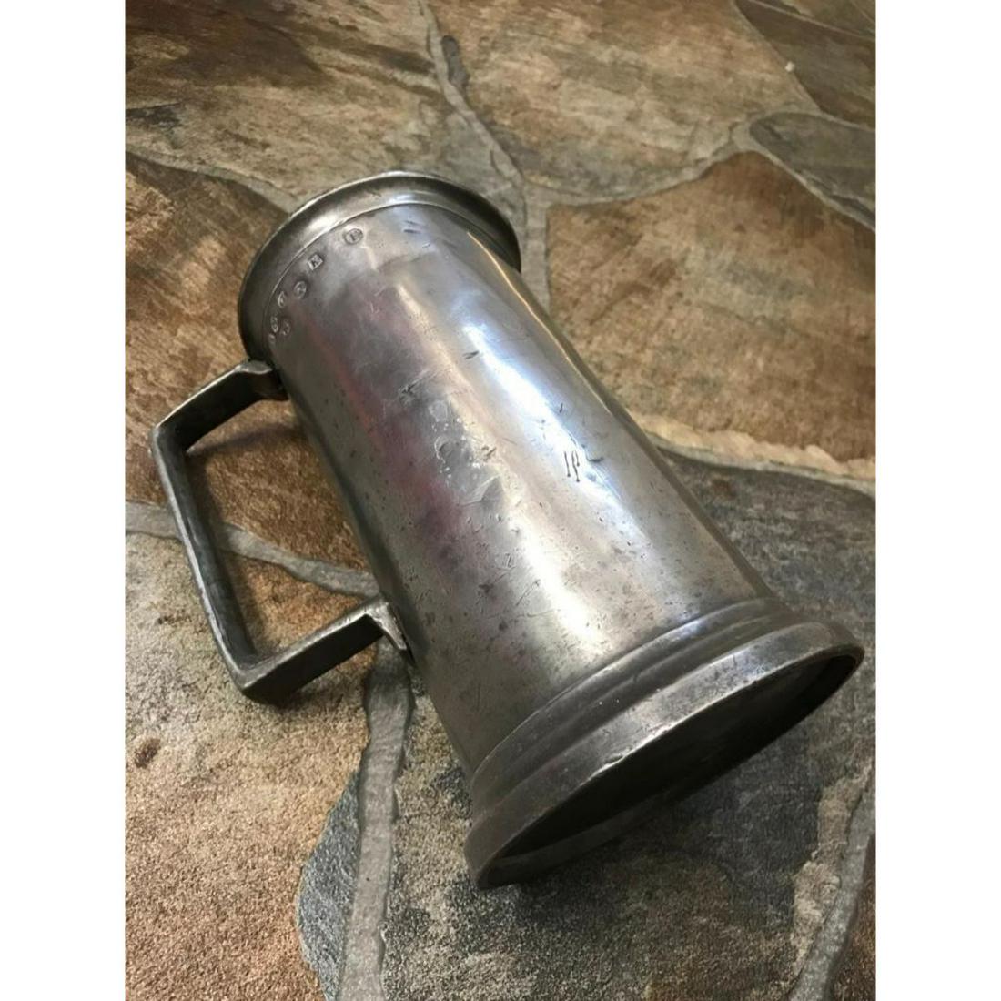 18thc French Pewter Litre Tankard (1 of 9)