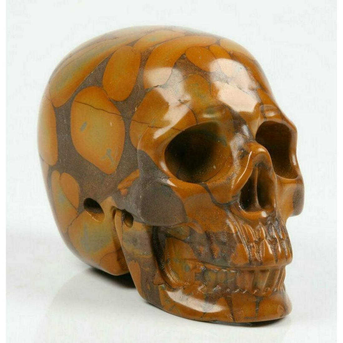Carved Bamboo Jasper Skull (1 of 7)