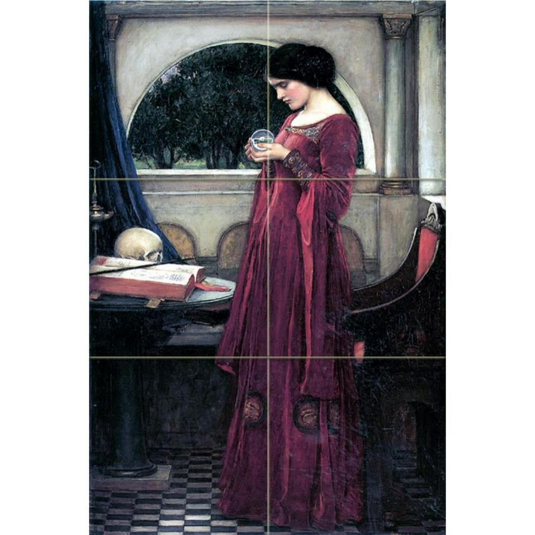 After Waterhouse, The Crystal Ball Ceramic Art Tile (1 of 1)