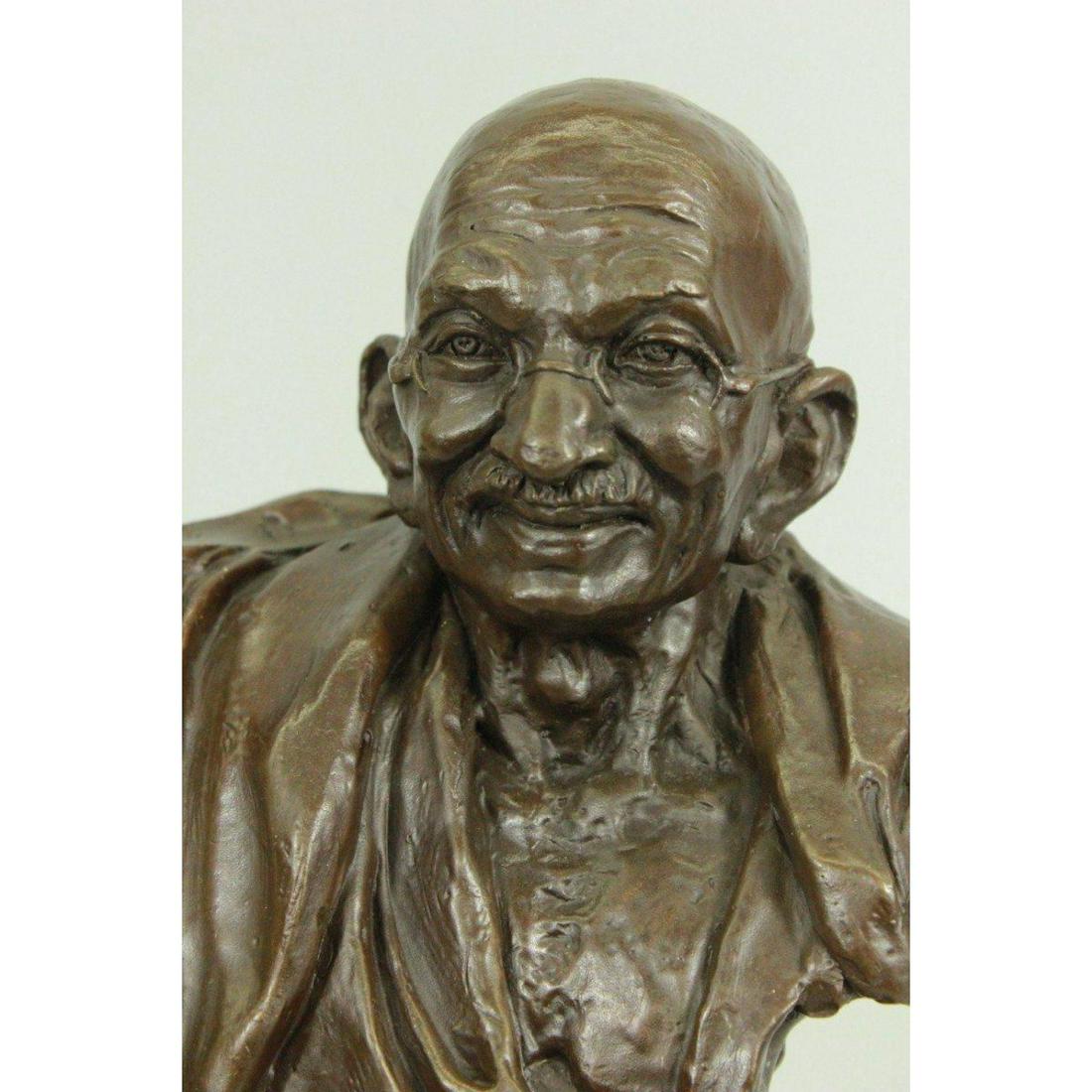 Signed Original Bronze Bust Sculpture, Mahatma Gandhi (1 of 9)