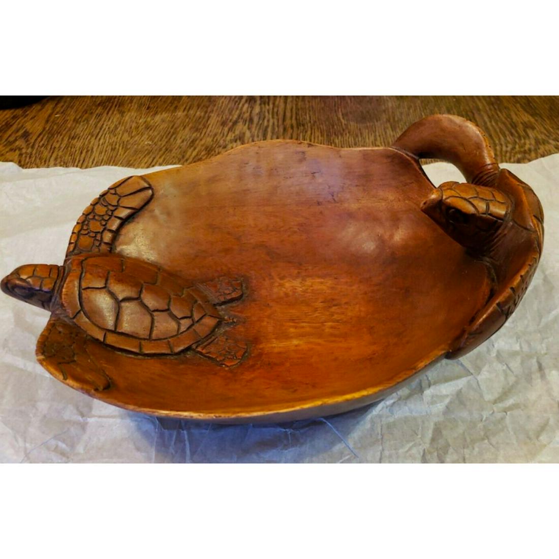 Handcarved Wooden Sea Turtle Bowl (1 of 8)