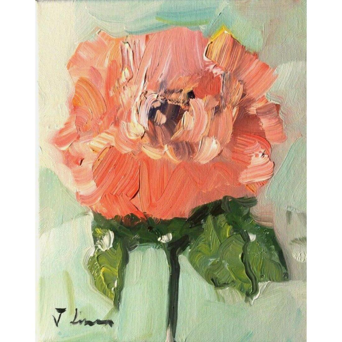 Jose Lima, Floral Impressionist Oil Painting: 21st Century Impressionism, oil on canvas painting, Still Life, Flowers. Signed by the artist, Jose Lima, lower right & on the reverse. 8" X 10".