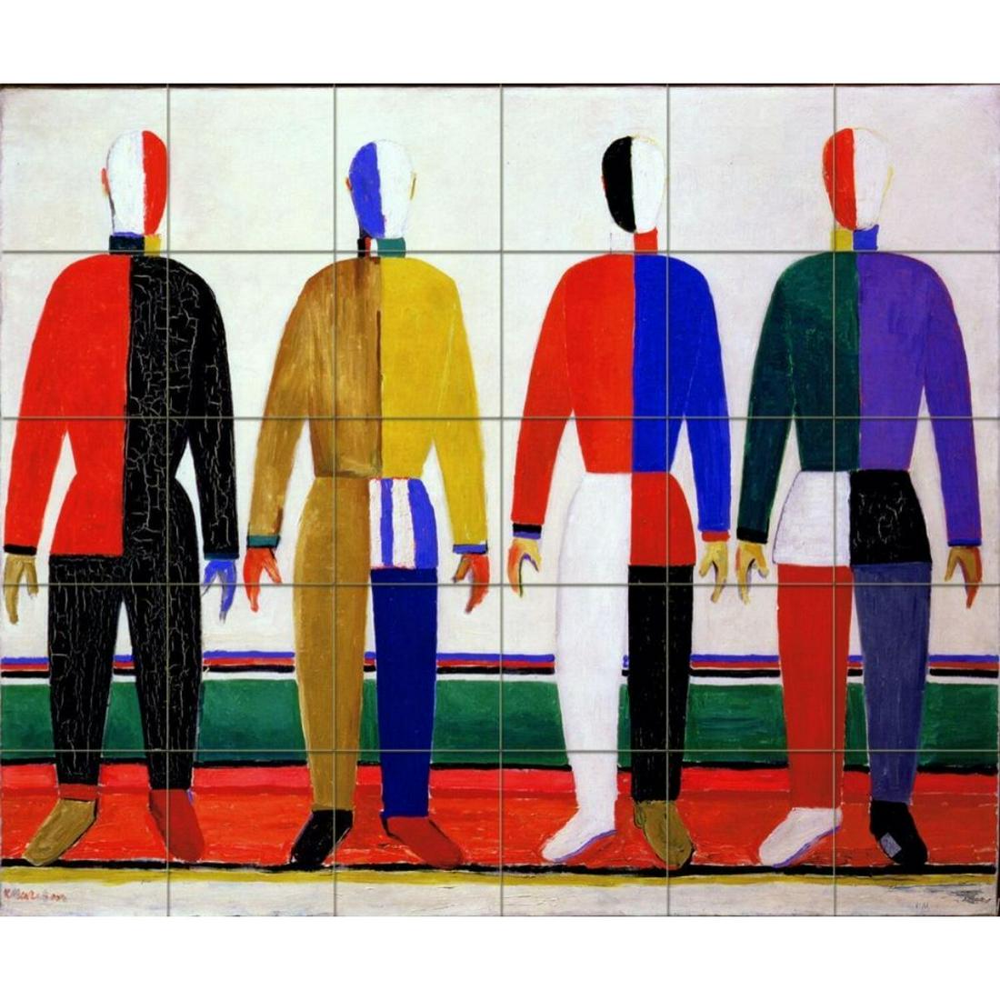 After Malevich, Avant-Garde Sportsmen Ceramic Tile Mural (1 of 1)