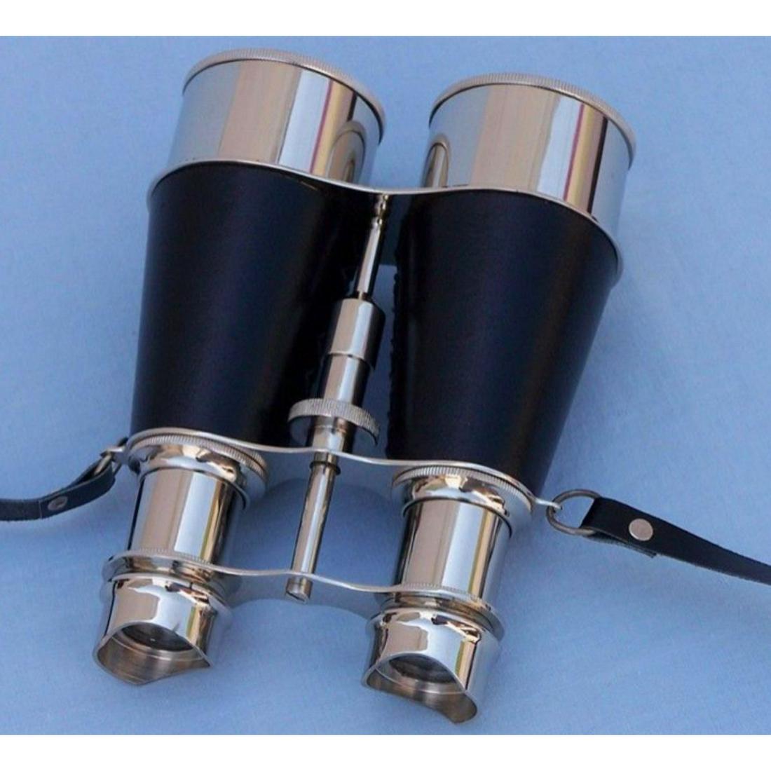 Chrome Binoculars With Leather Case (1 of 5)