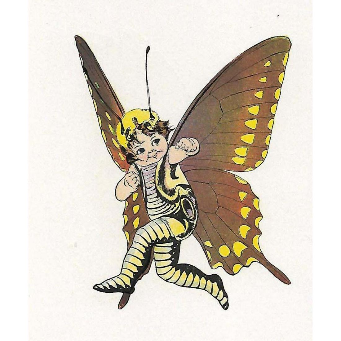 1914 Butterfly Babies Lithograph, Blue Swallow-Tail (1 of 1)