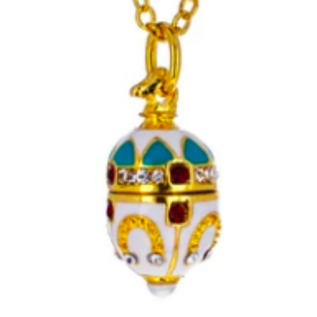 Russian Royal Horse, Horseshoe Brass Egg Necklace (1 of 4)