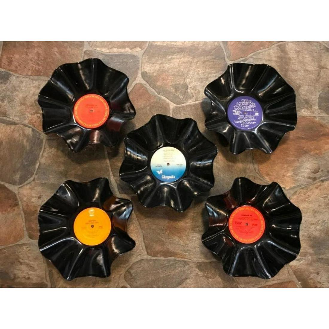 Set of Recycled 1970's 1980's Records, Bowls (1 of 3)