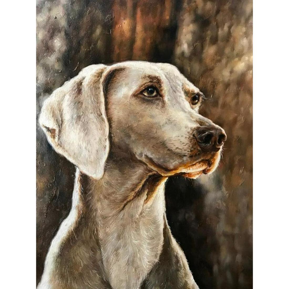 Weimaraner, Hunting Dog Oil Painting (1 of 2)