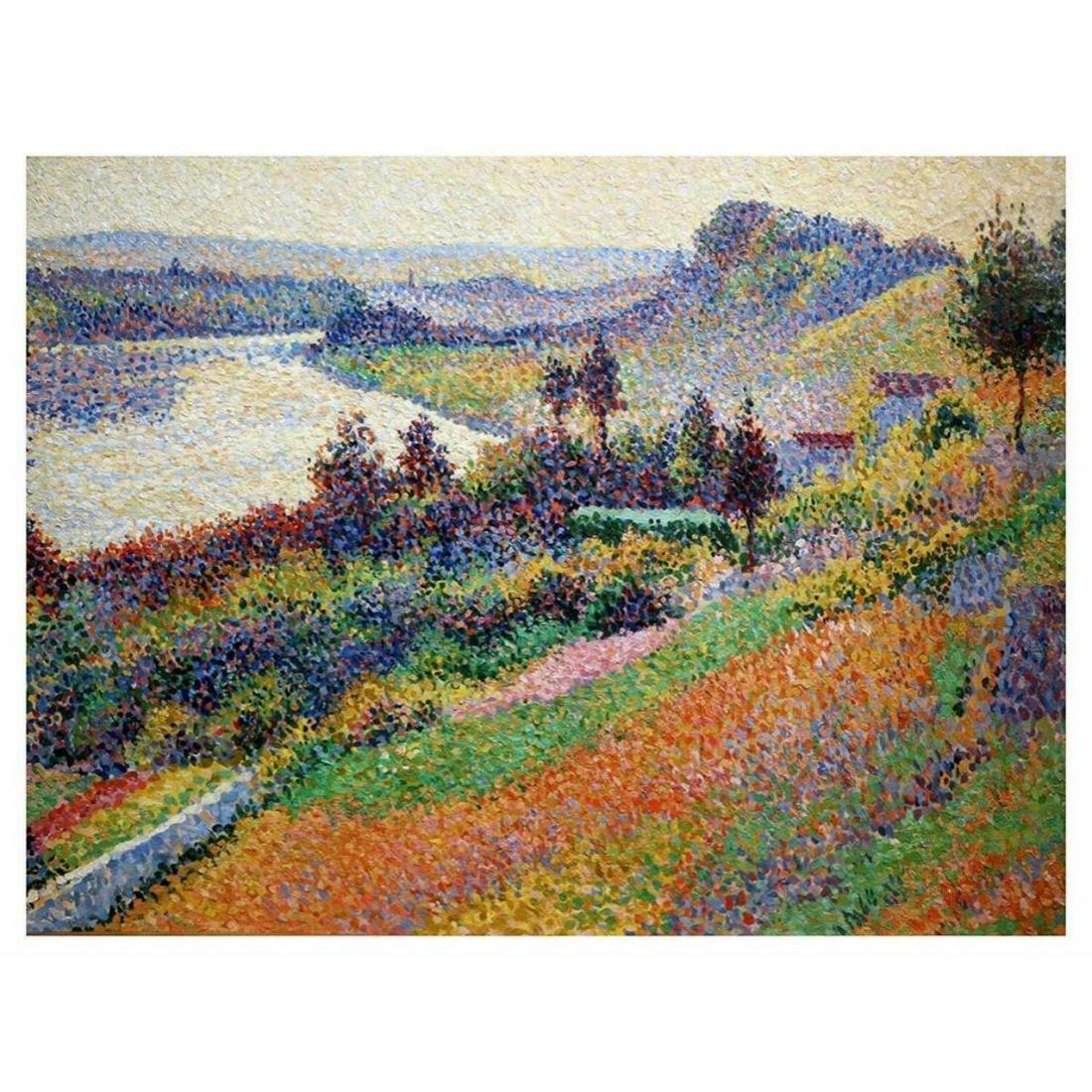 After M. Luce, Impressionist Seine River Ceramic Art Tile (1 of 1)