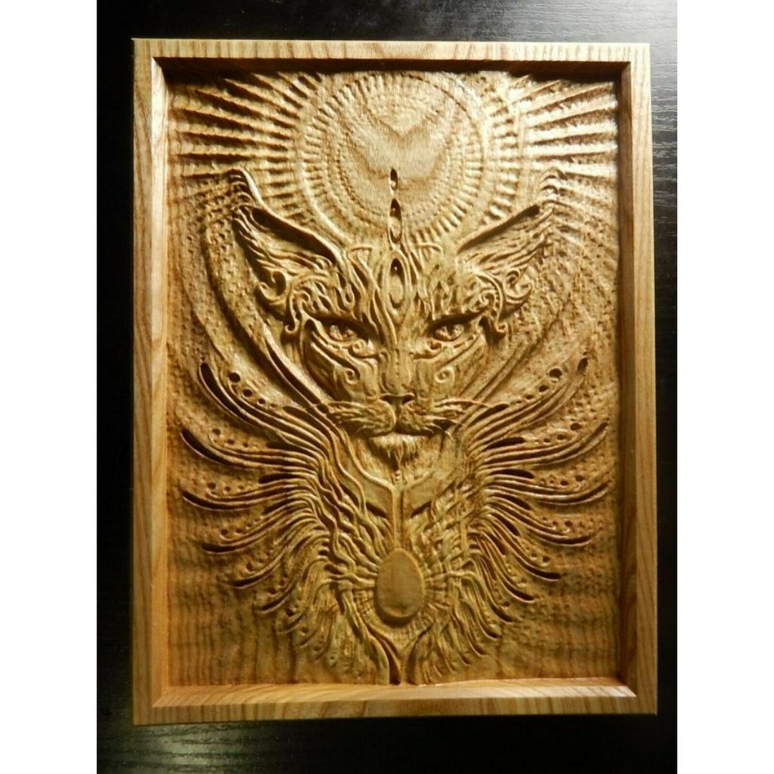 Lithuanian Wood Carving, Bastet, Cat Goddess (1 of 3)