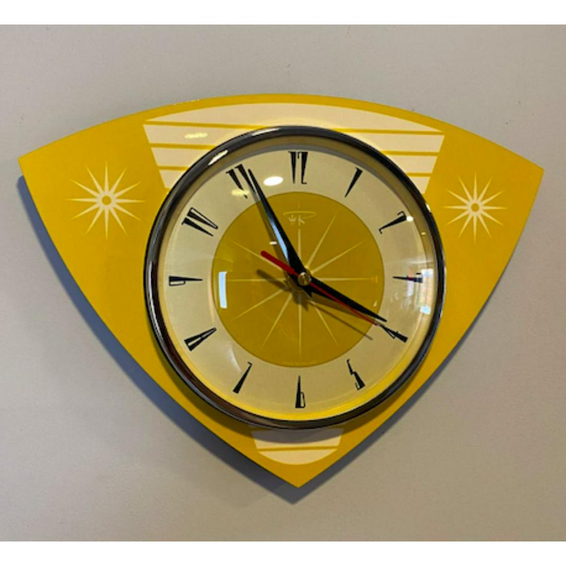 Mid Century Style Yellow Formica Wall Clock (1 of 4)