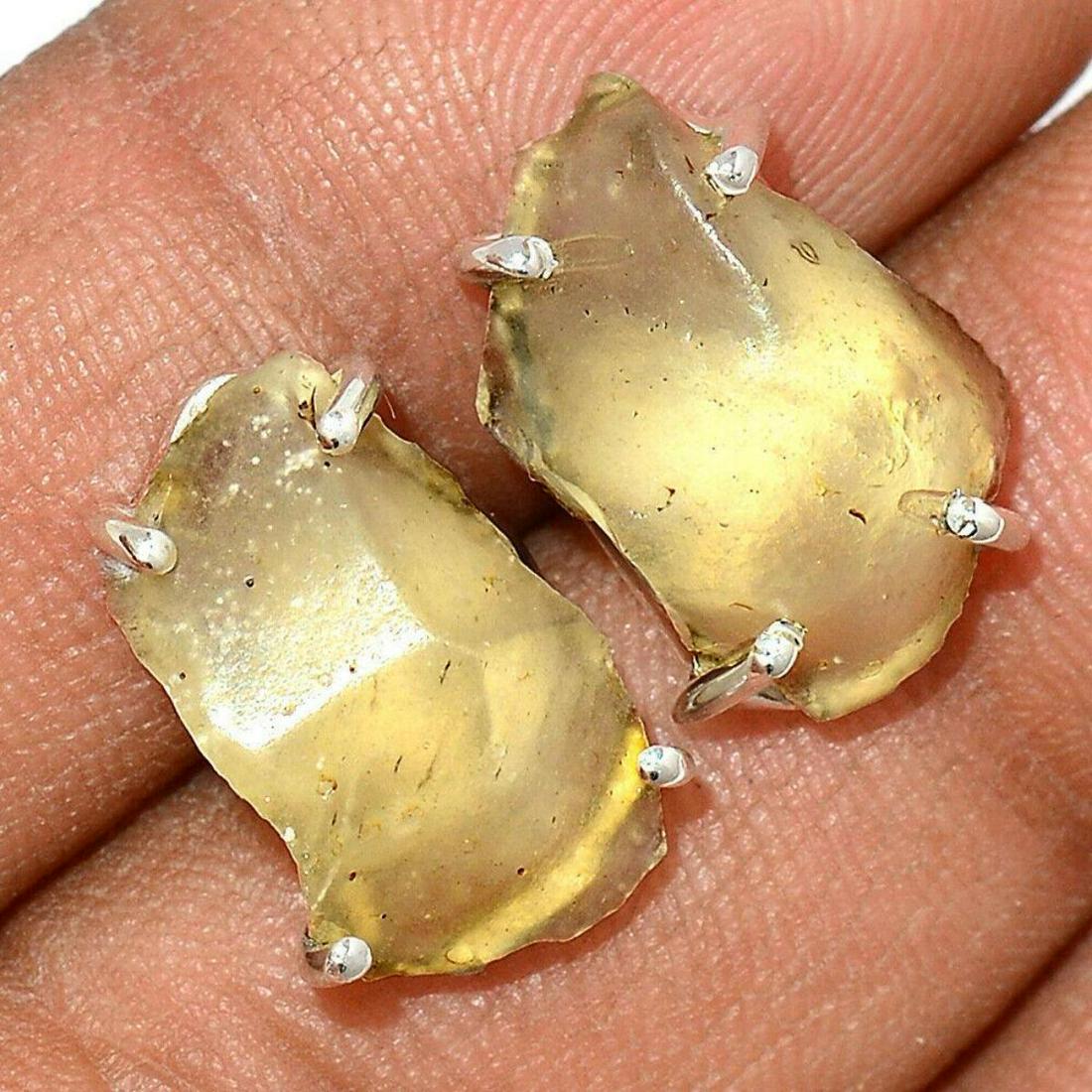 Libyan Desert Glass Sterling Earrings (1 of 1)