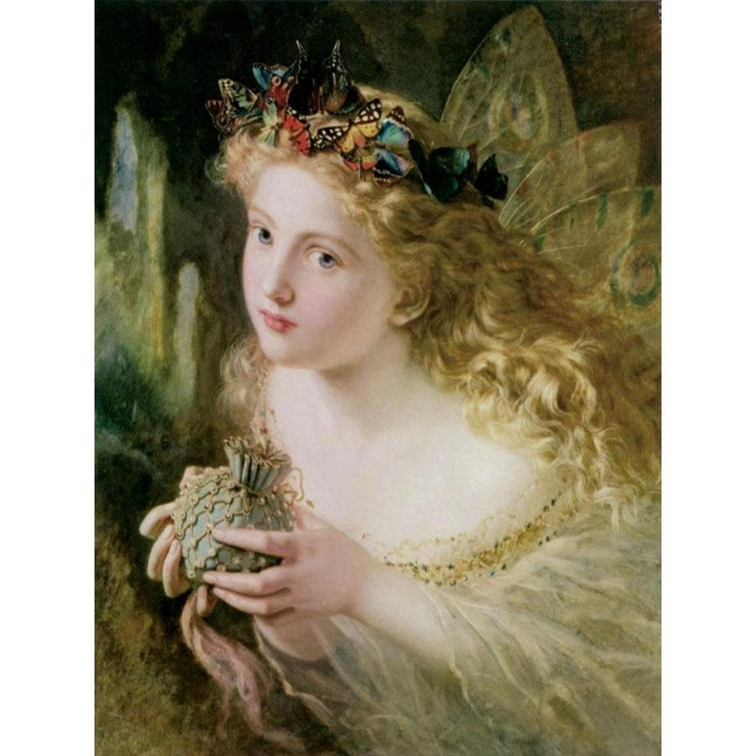 Butterfly Fairy Ceramic Art Tile: Butterfly Fairy glossy ceramic art tile. 6" X 8".