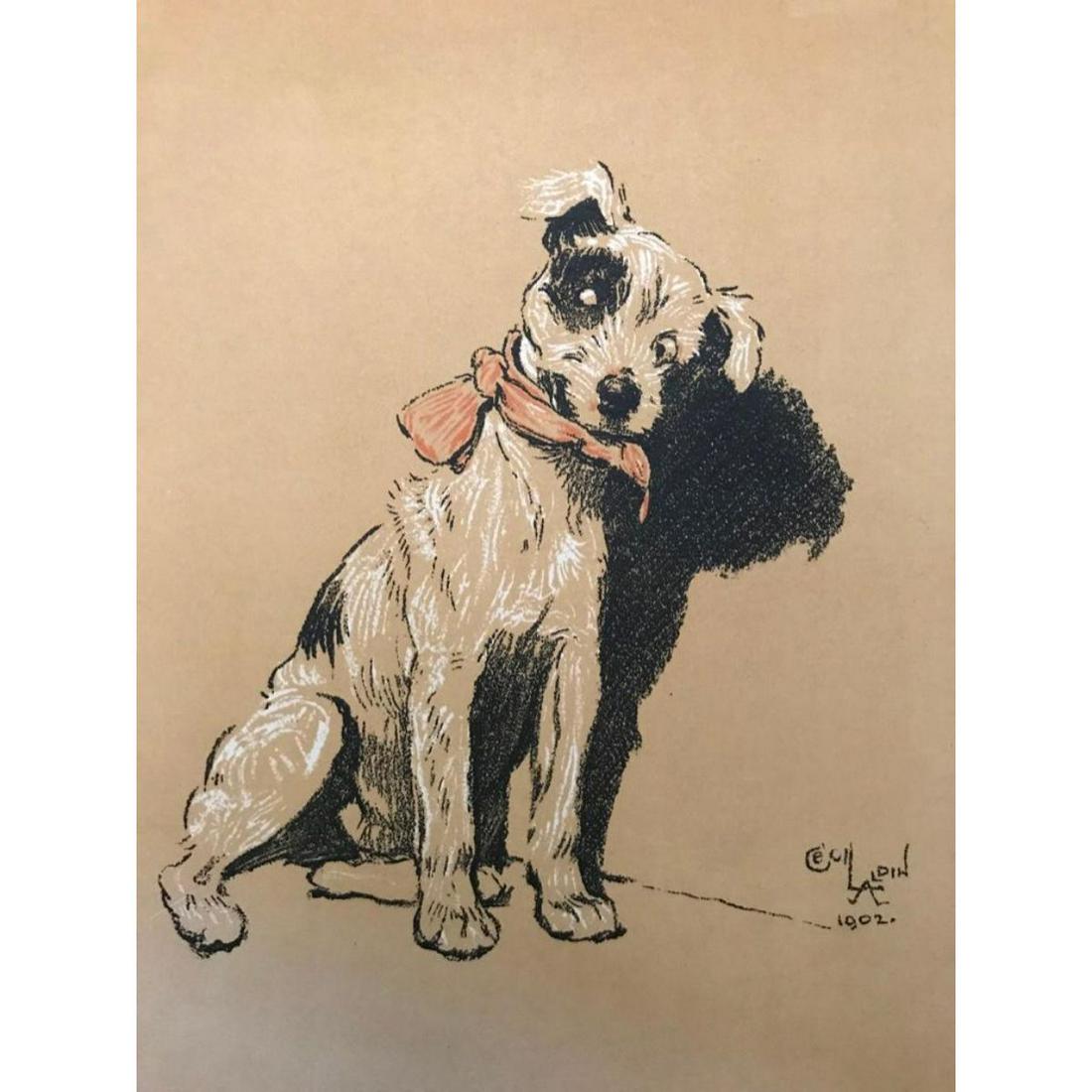Early 1900's Lithograph, A Dog Day (1 of 2)