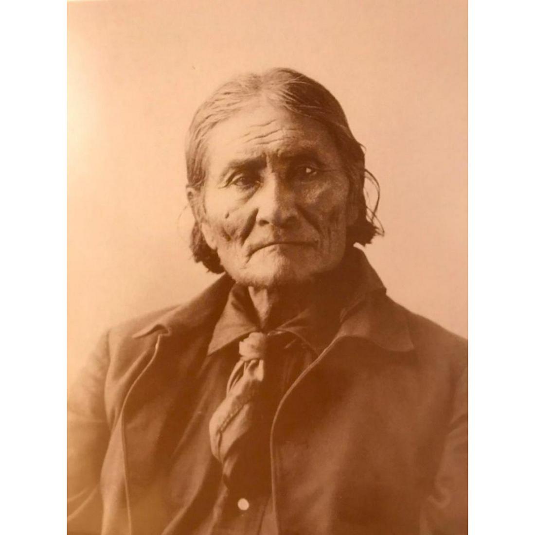 Native American History, Geronimo Photo Print: Native American History, Indian Wars, Geronimo c.1898 sepia-tone photo print. Created in the early 1990's, from an original Platinum print, for The American Heritage Galleries, printed on cardstock, i