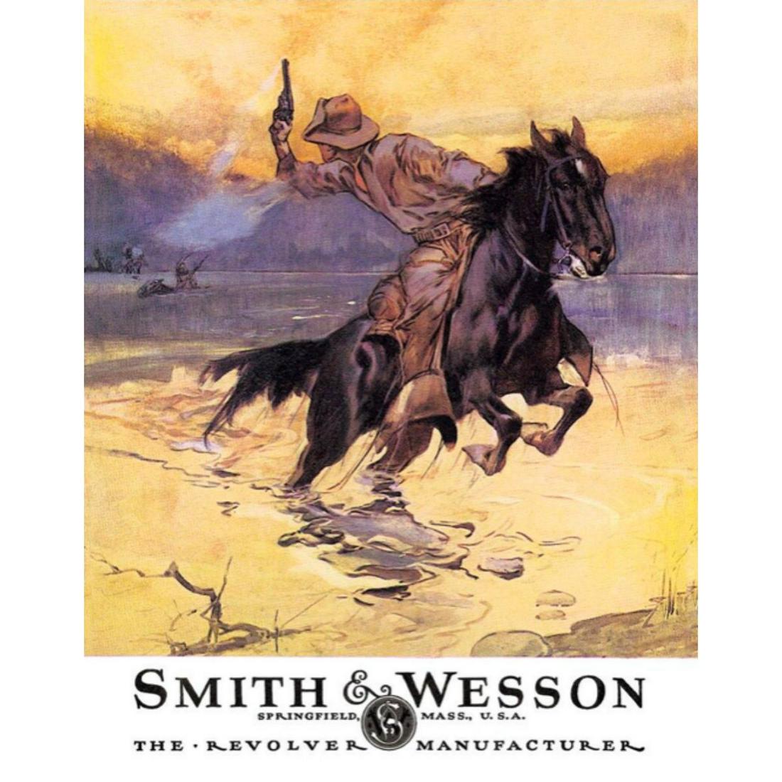 Smith Wesson Western Cowboy Metal Sign (1 of 1)