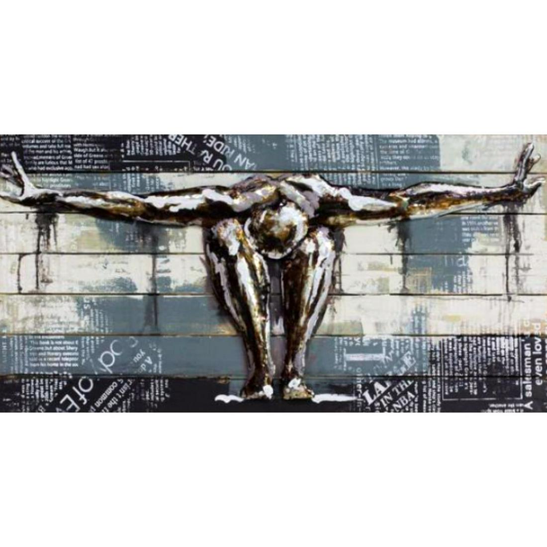 Large Mixed Media, Abstract Man Painting (1 of 1)